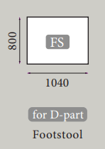 Mål og beskrivelse af D-part fodskammel, designet til komfort.